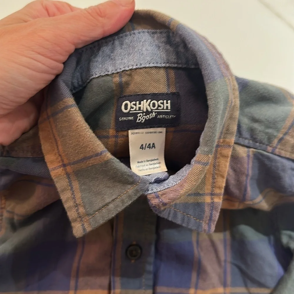 OshKosh B'gosh Kids Plaid Shirt - Green and Blue